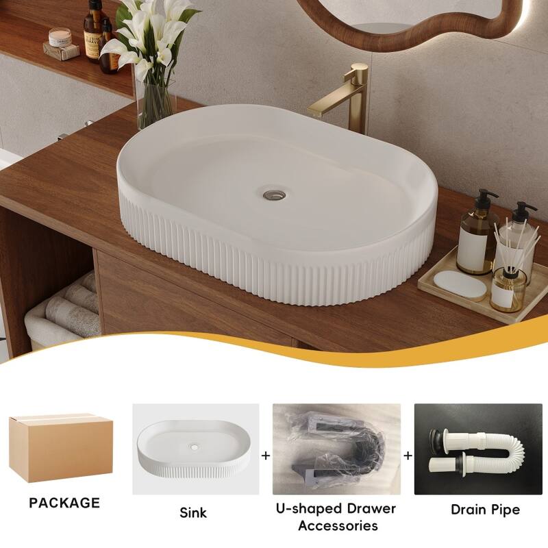 39.4" Modern Wooden Wall-Mounted Bathroom Vanity with Ceramic Sink