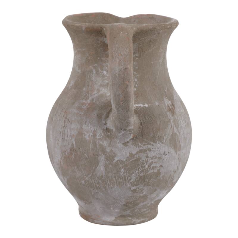 Rustic Pottery Table Jug Vase with Handles - 8"
