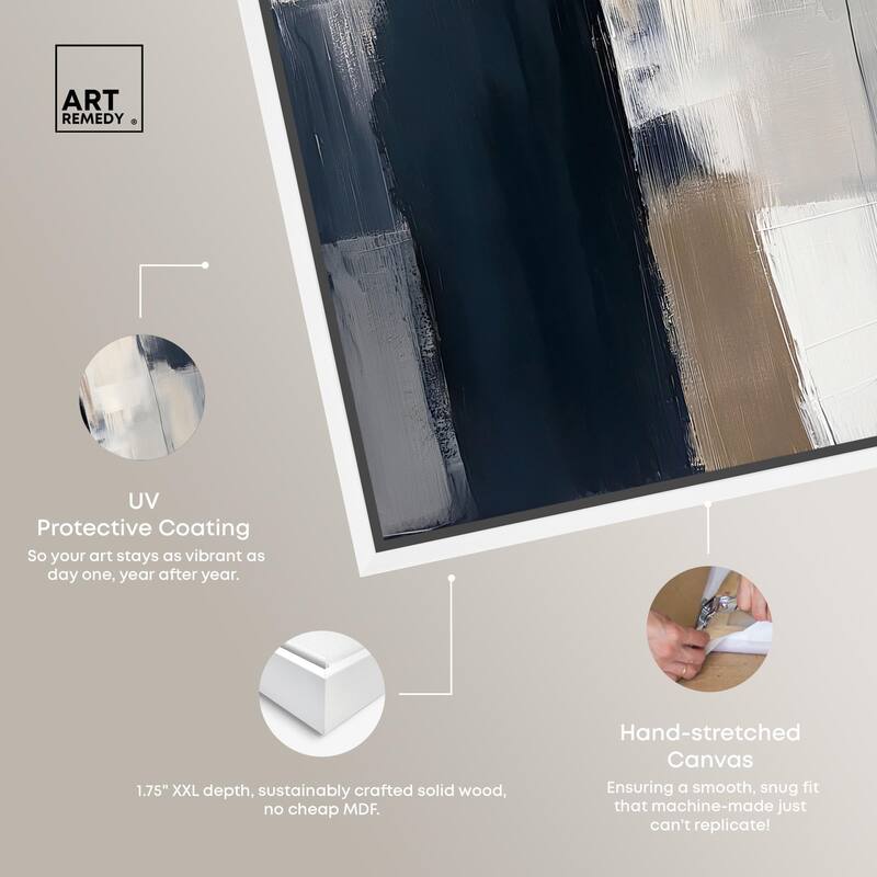 Blue and Tan Abstraction II Canvas by Art Remedy