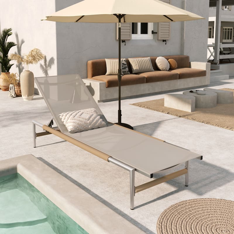Christopher Knight Home - Hargrove Premium Aluminum Chaise Lounge Set - Silver+1-Piece