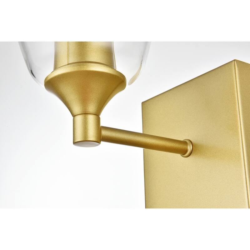 Gina 1 Light Black and Clear Bath Sconce