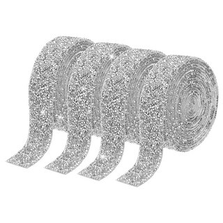4 Roll 12 Yards Self Adhesive Crystal Rhinestone Diamond Ribbon - Bed ...