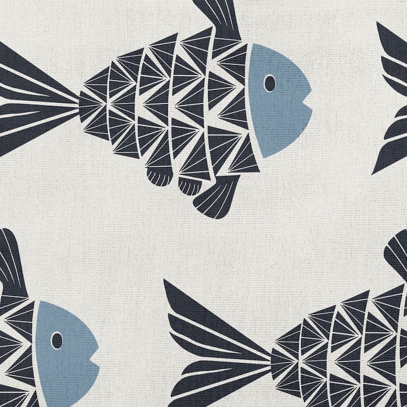 Fish Tales Nautical Indoor/Outdoor Throw Pillow