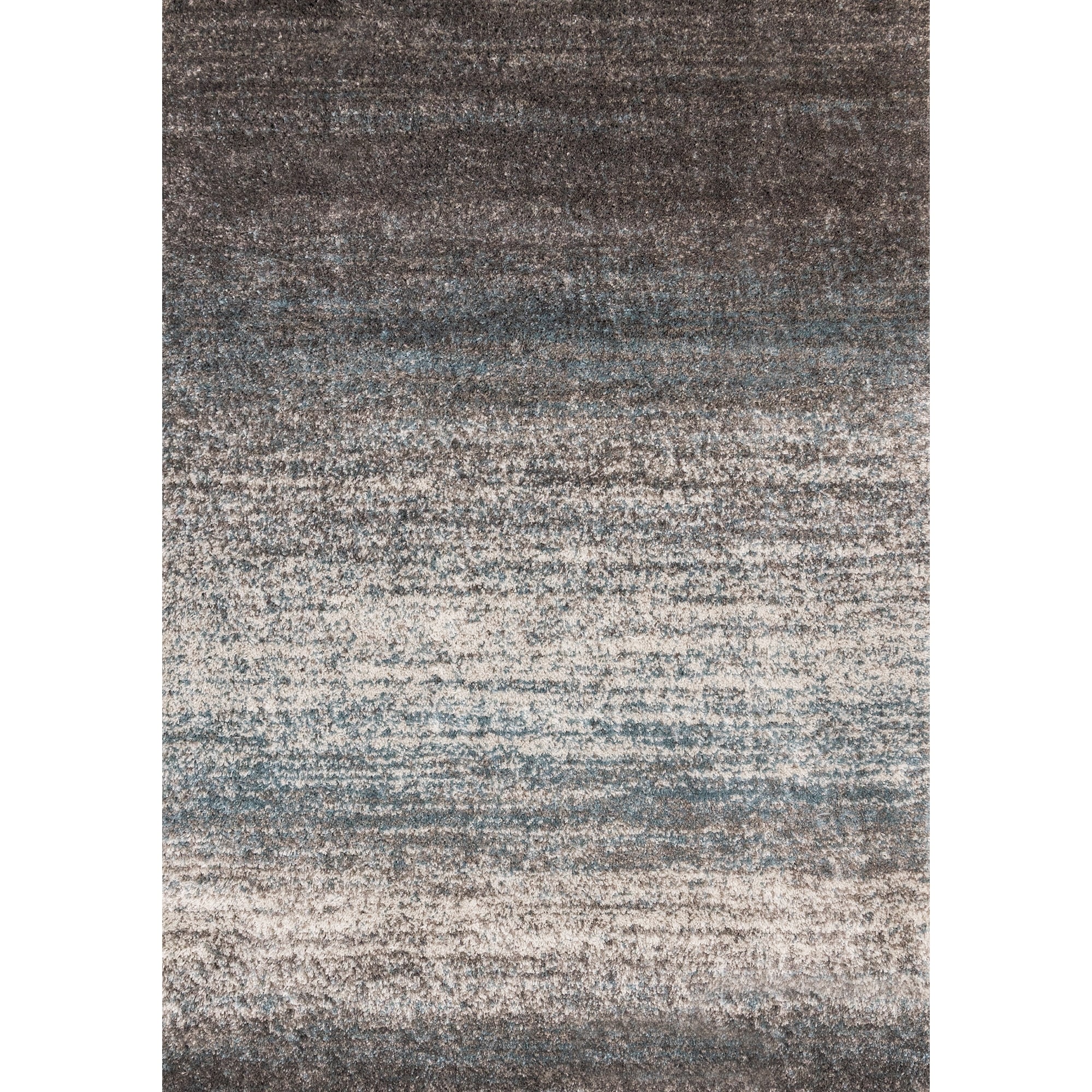Grey Teal Blue Soft Shag Area Rug, 3'11" x 5'7"