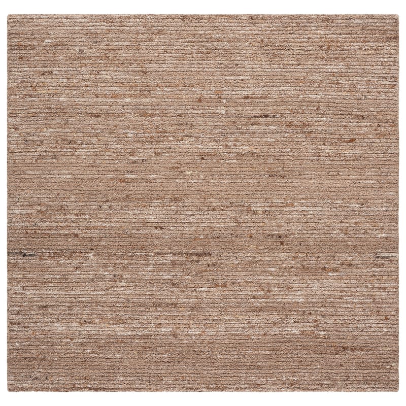 SAFAVIEH Handmade Earthly Treasure Ploumi Traditional Wool Rug - 6' Square - Brown