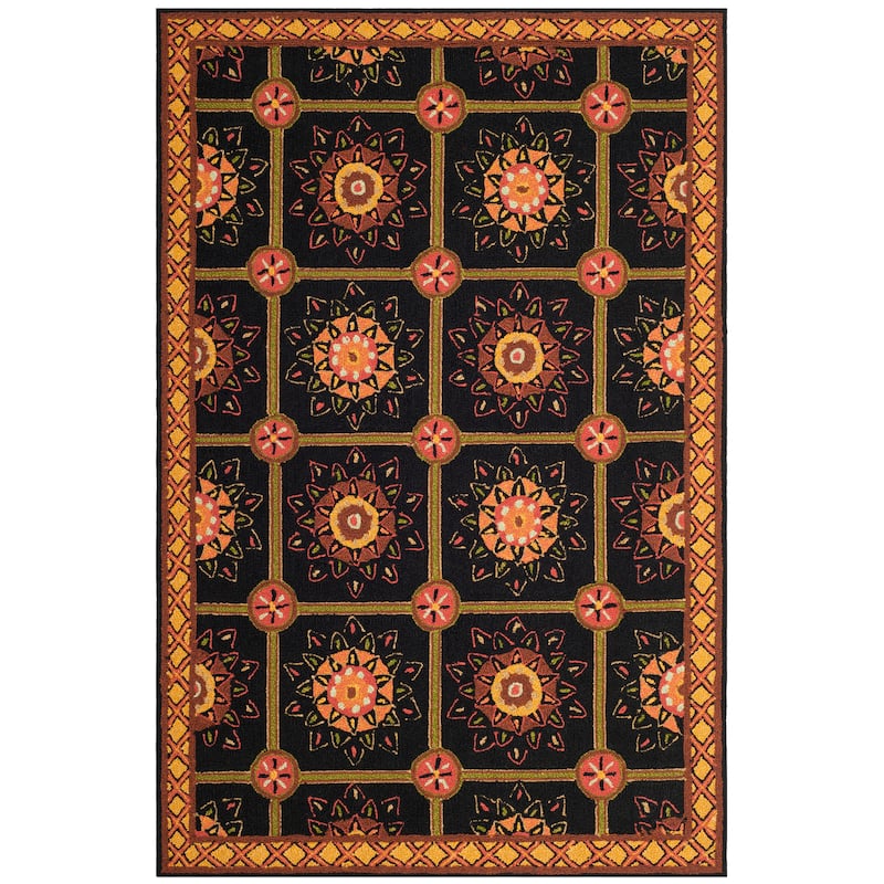 SAFAVIEH Handmade Easy Care Siiri Oriental Rug - 3' x 5' - Black/Yellow