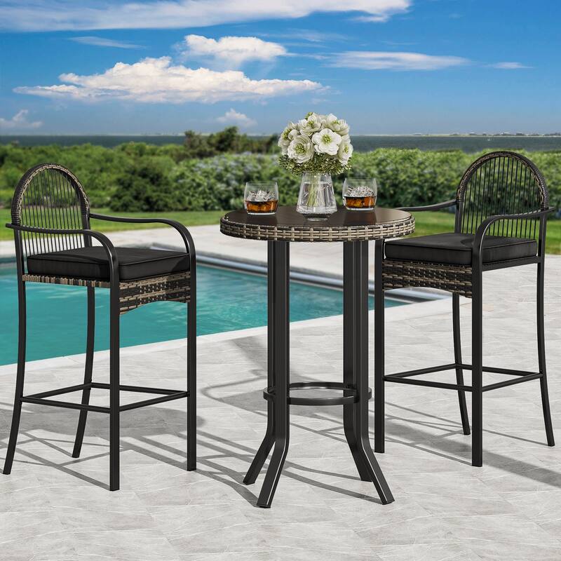 Round 2 - Person Outdoor Dining Set with Cushions