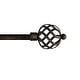 preview thumbnail 2 of 9, 3/4 Inch Decorative Twisted Sphere Finial Curtain Rod by Lavish Home - 48-84" Brass