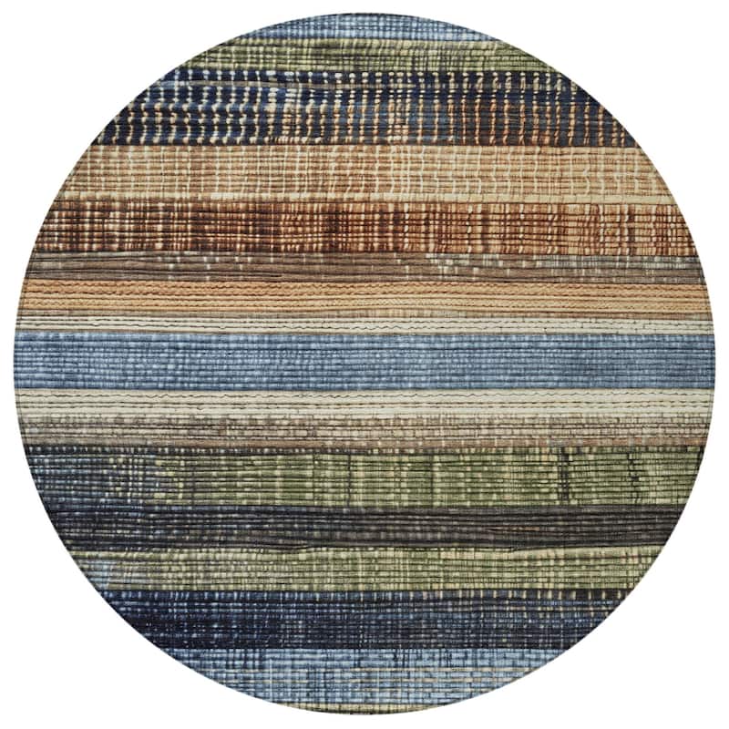 HomeRoots Striped Transitional Rectangle Outdoor Rug