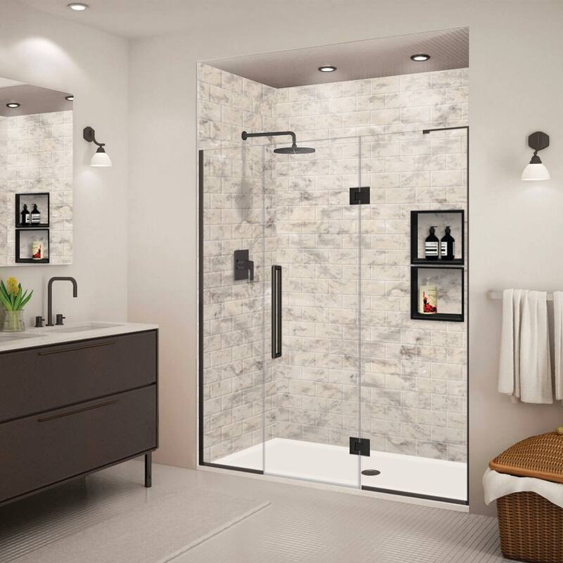 Transolid EHTF68267610C-T Elizabeth 76" High x 68" Wide Hinged Semi - Matte Black