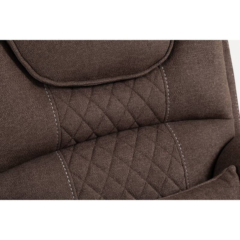 Velvet Oversized Power Lift Recliner Chair, Dual OKIN Motors & Cup Holders