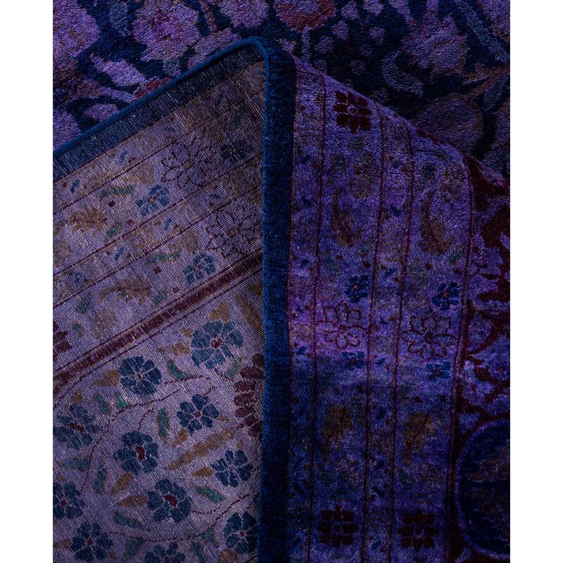 Overdyed One-of-a-Kind Hand-Knotted Area Rug - Purple - 9' 1" x 12' 5"