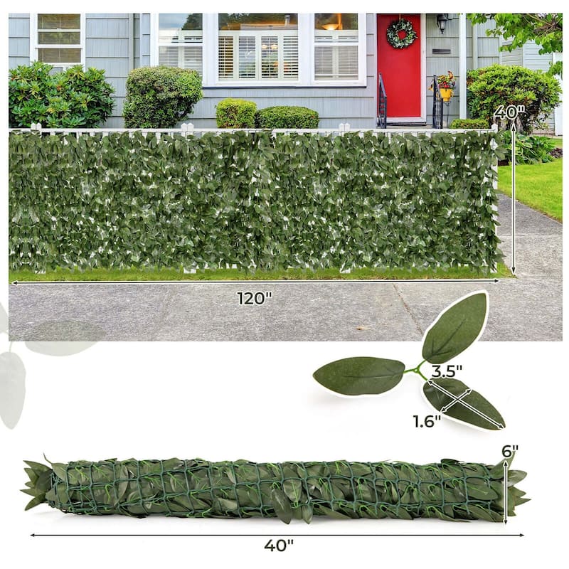 Artificial Lily Leaf Privacy Fence Sun-protective Greenery Backdrop