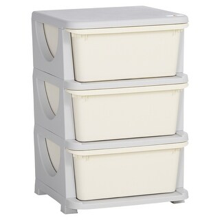 3 Tier Kids Storage Unit, 3 Drawer Chest Toy Organizer Plastic Bins for Kids Bedroom Nursery Kindergarten Living Room
