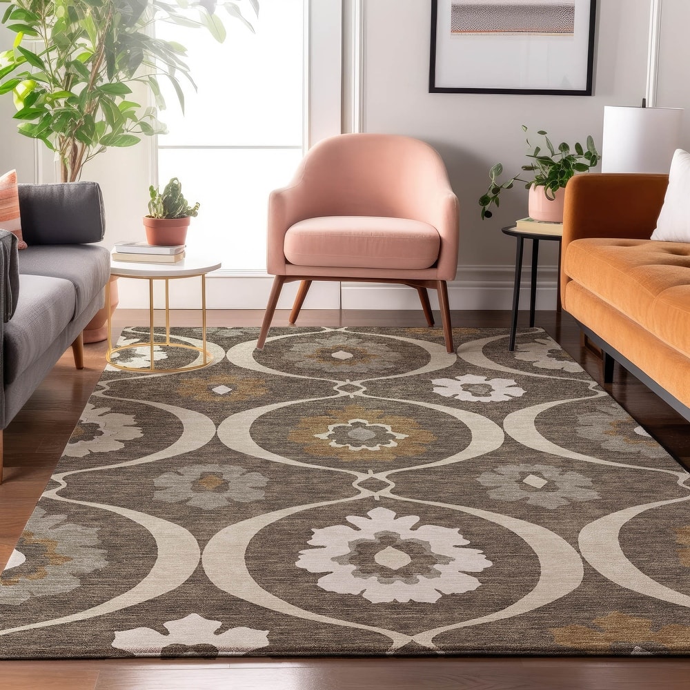 Premium Washable Super Soft Floral Scallops Mayfield Rug