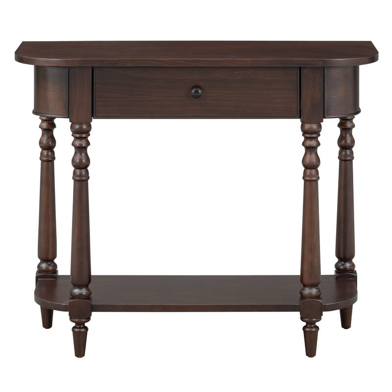 36 Inch Wood Console Table with Drawer and Shelf for Entryway