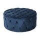 preview thumbnail 18 of 16, Orla Modern Glam Round Tufted Velvet Ottoman by Christopher Knight Home Blue