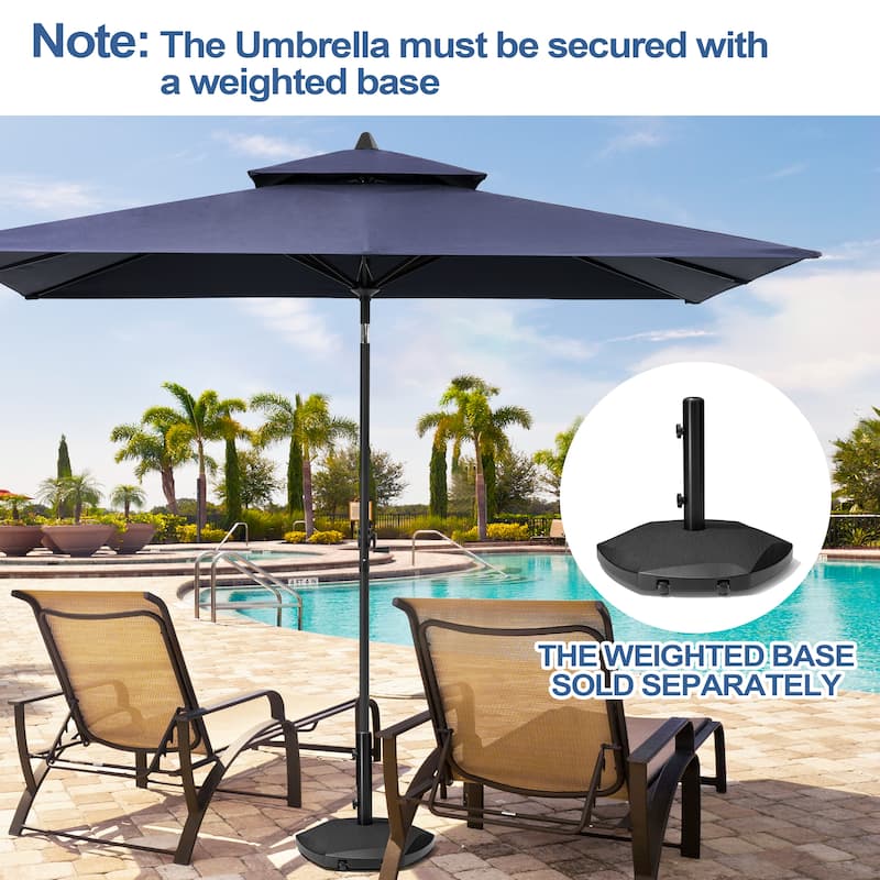Pellebant Outdoor 10 x 6.5 Ft Market Umbrella with Double Top