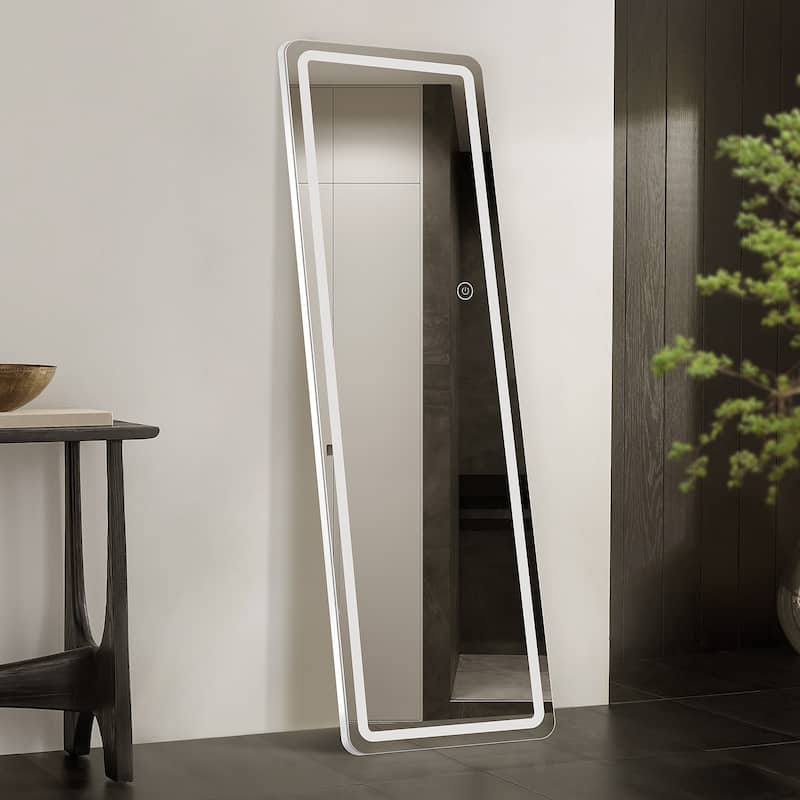 Wall Mounted Bathroom Framed LED Full Length Mirror With Dimmable Light Touch Sensor - 64*21