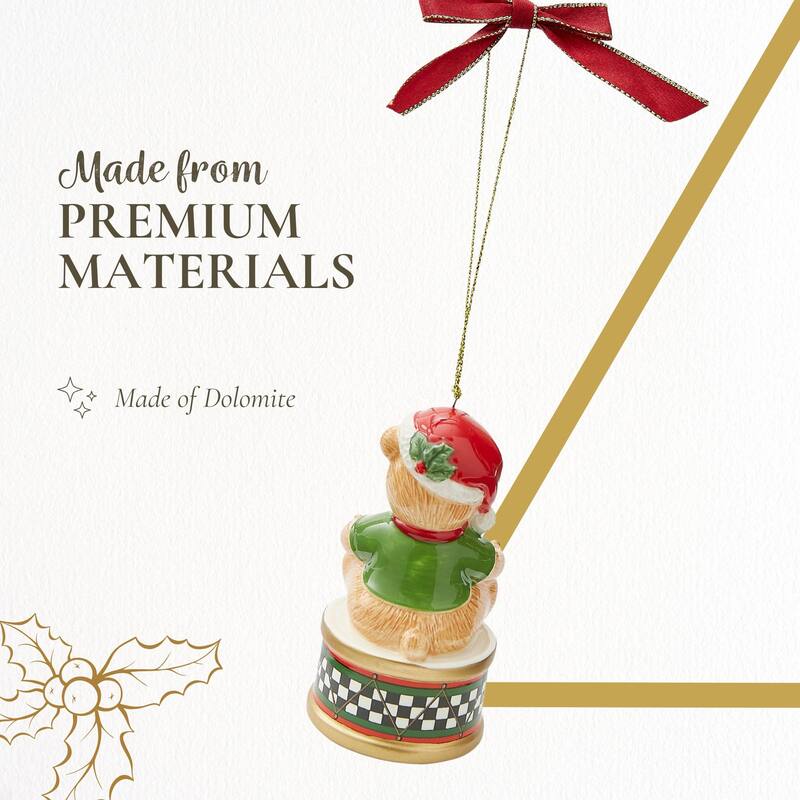 Spode Tree Teddy Bear On A Drum Ornament