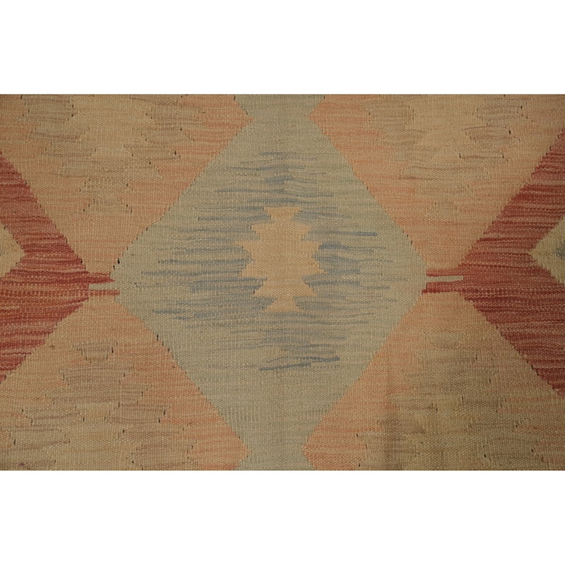 Hand Woven Oriental 100% Wool Carpet Southwestern Tribal Oranges & Rust Kilim Area Rug - 7' 10'' X 4' 9''