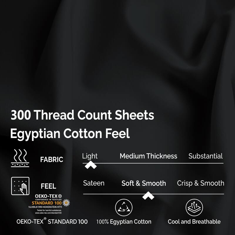 Egyptian Cotton 300 Thread Count Solid Bed Sheet Set by Superior