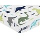 preview thumbnail 3 of 4, Sweet Jojo Designs Blue and Green Mod Dinosaur Collection Fitted Crib Sheet