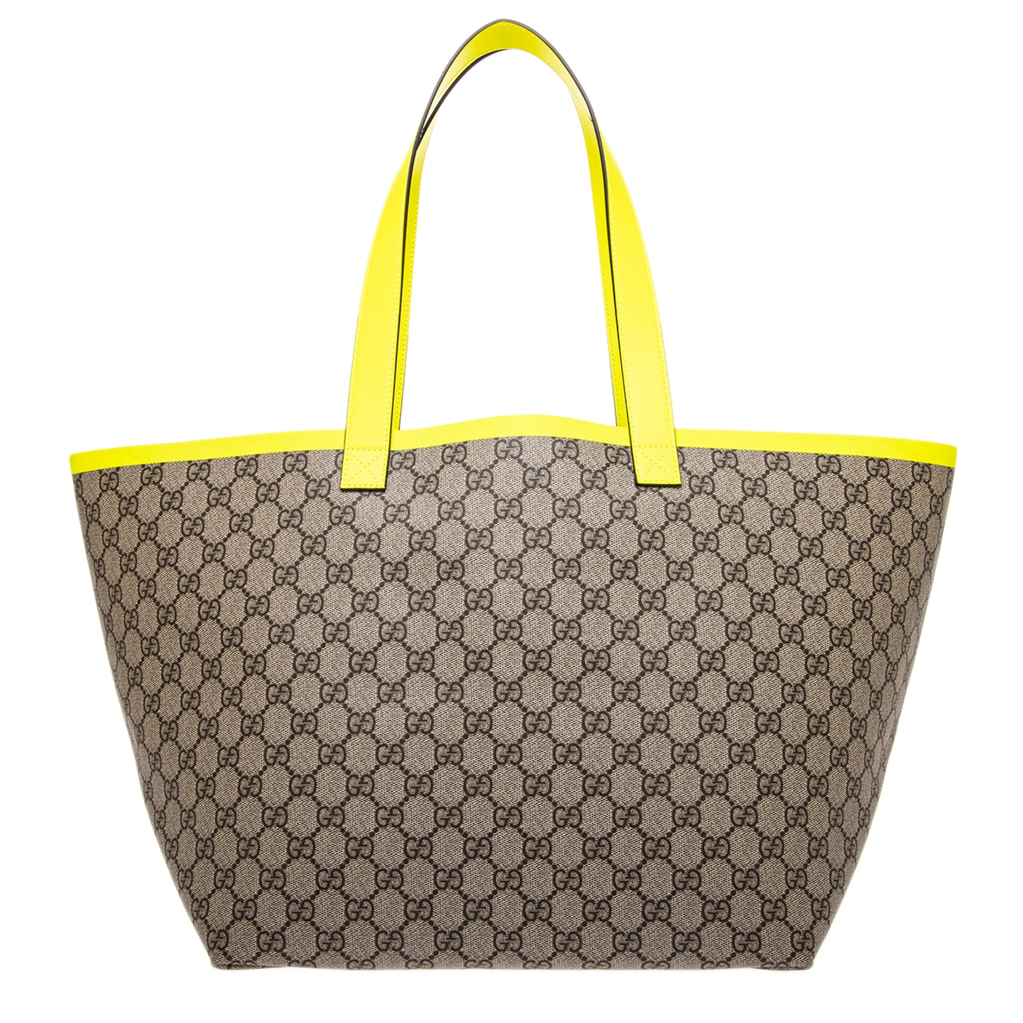 Gucci Leather-Trimmed Coated Canvas Tote