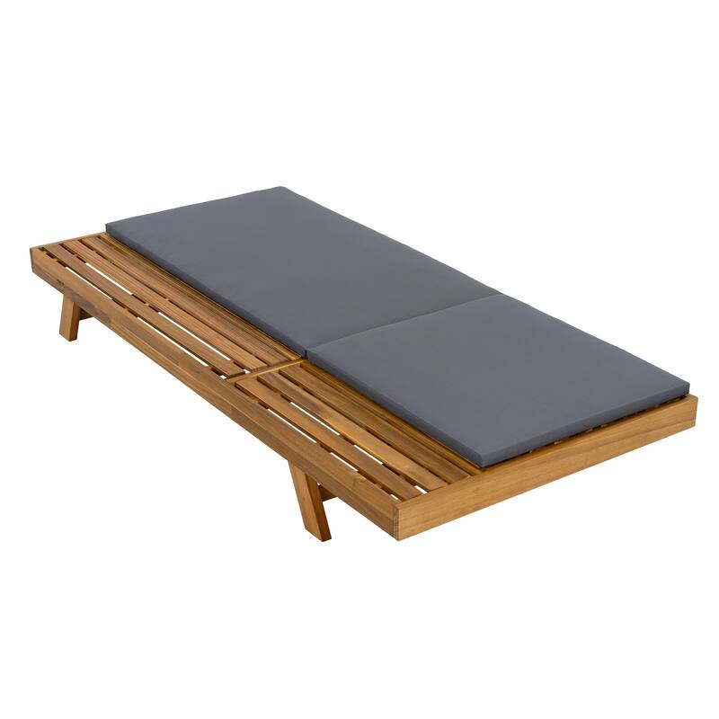 Christopher Knight Home- Kane Acacia Wood Adjustable Outdoor Chaise Lounge