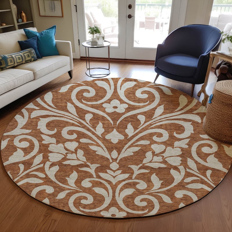 Machine Washable Indoor/ Outdoor Chantille Traditional Elegant Rug