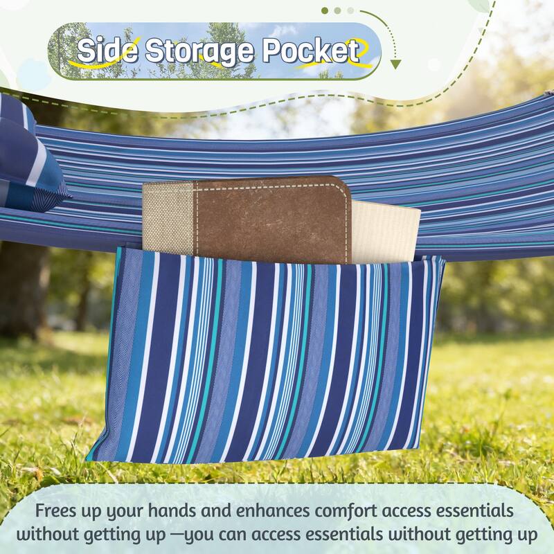 EROMMY Modern Portable Hammock, Hand-Woven Ropes, Anti-Tipping Design for Backyards, Beaches & Campsites