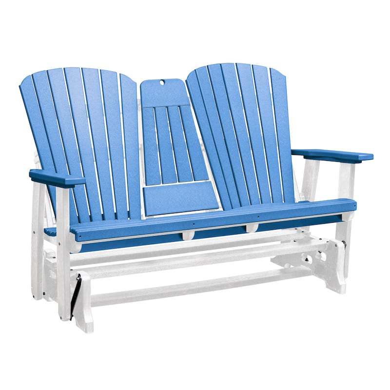 American Furniture Classics Two Seat Fan Back Glider with Drop Down Table/Cup Holder - N/A