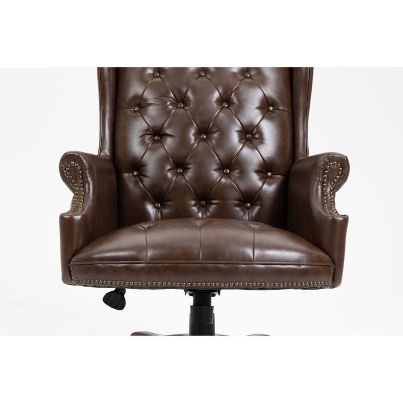 Modern PU Leather Office Chair, Executive Office Chair with Ergonomic Design and Adjustable Backrest, for Home Offices