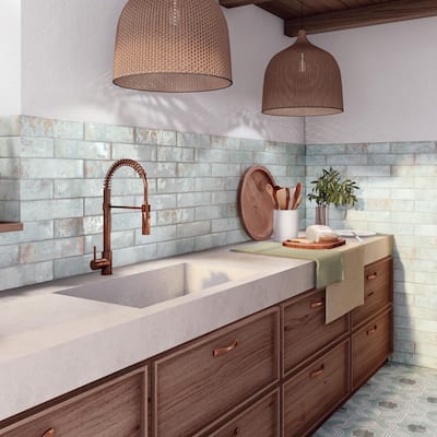 Merola Tile Biarritz Green 3" x 12" Ceramic Wall Tile