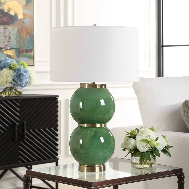 Uttermost Banner Green Spheres Table Lamp - 17.00" W x 28.00" H x 17.00" D