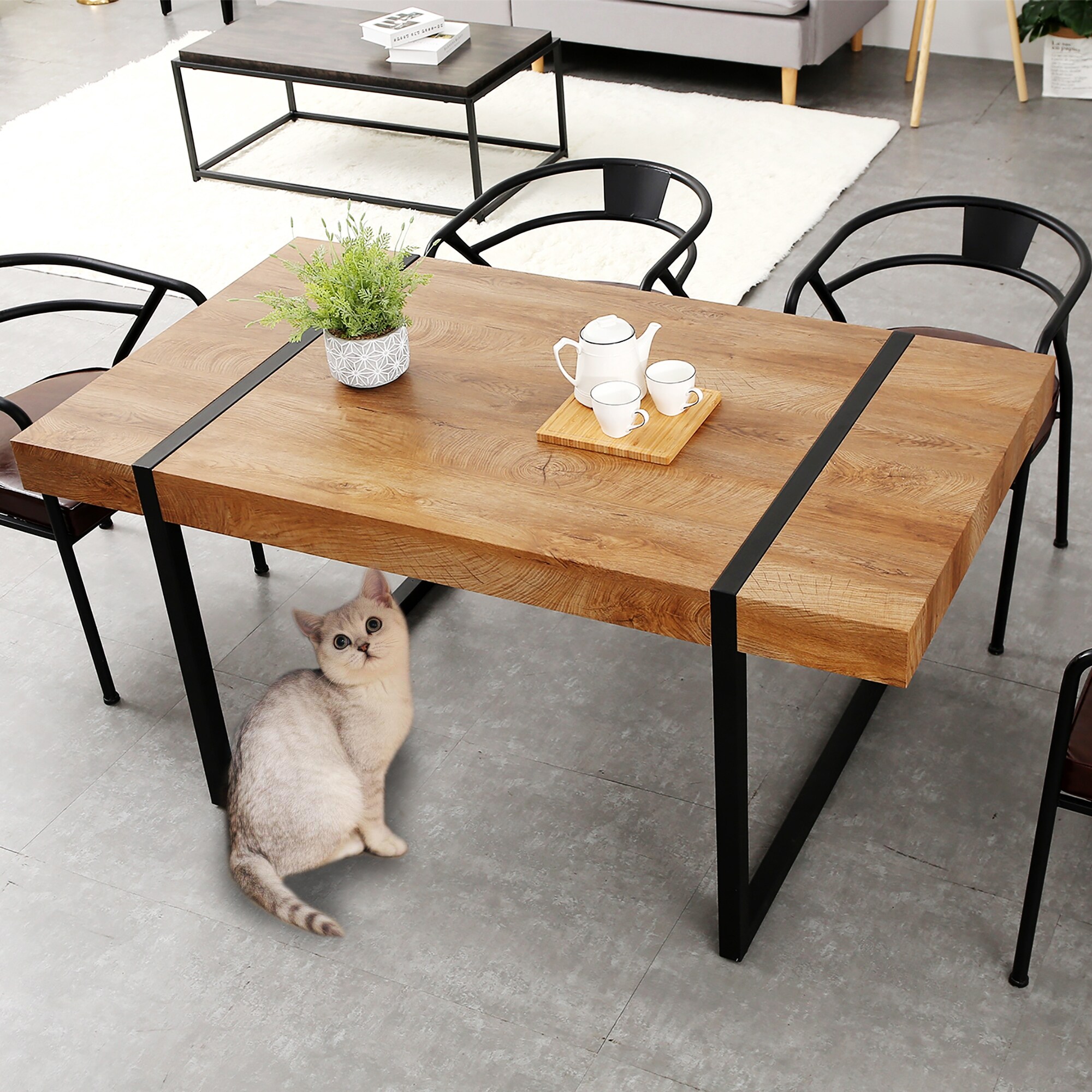 Shop Mcombo Modern Industrial Oversize Dining Table Desk Table