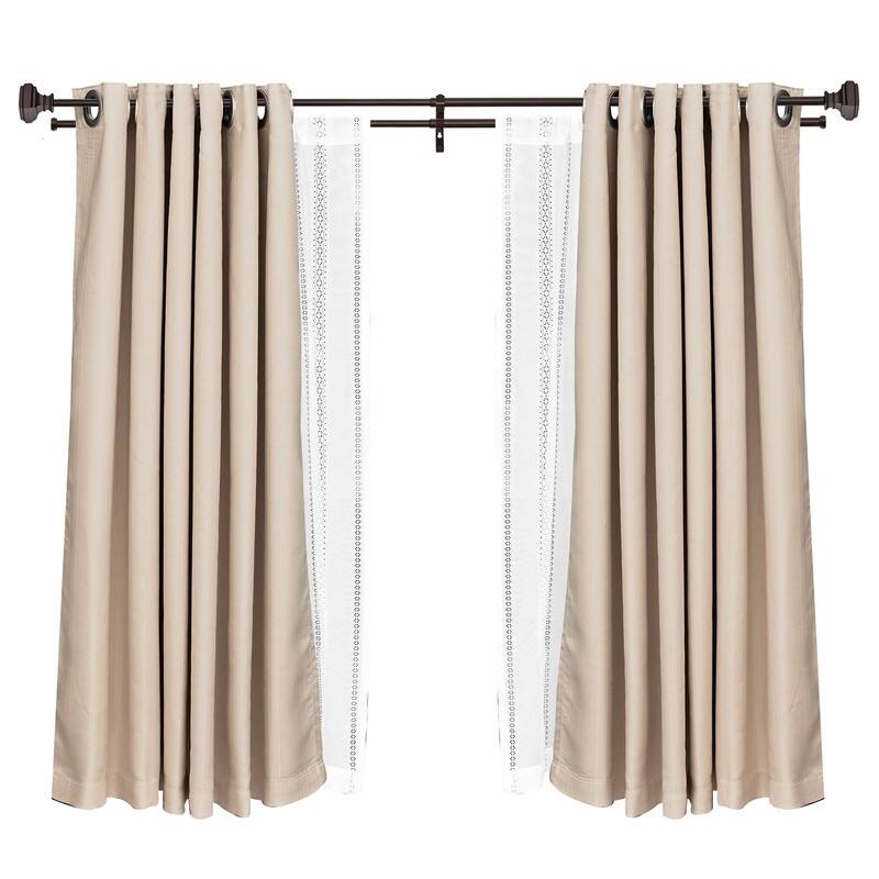 Utopia Alley Wall Mounted Window Treatment Telescoping Double Curtain Rod Set with Classic Cap, 5/8-Inch Diameter, Bronze
