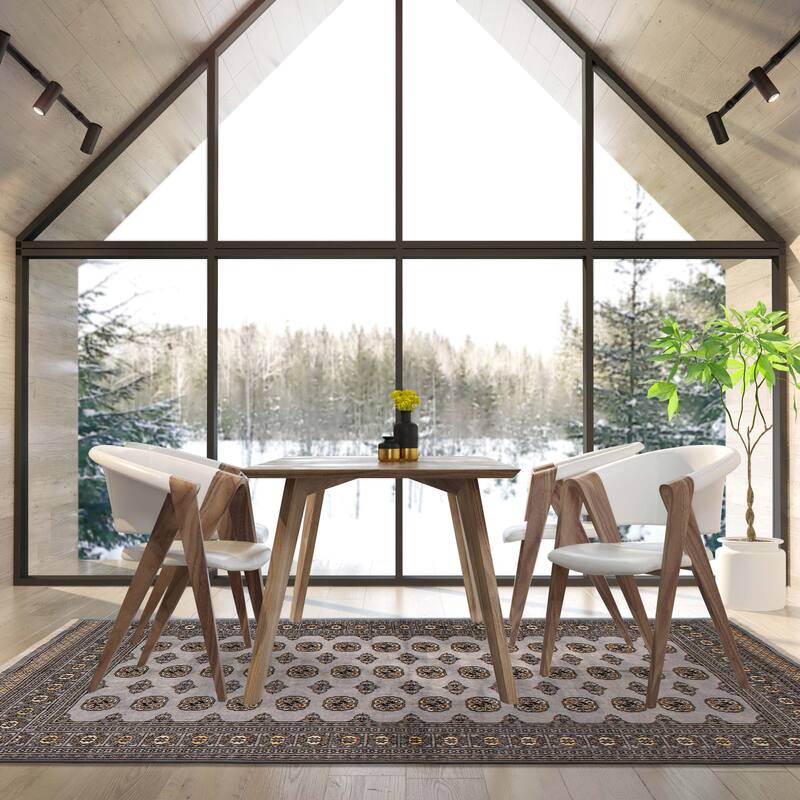 Finest Peshawar Bokhara Grey Rug 5'7" x 8'0" - 5'7 x 8'0