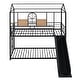 preview thumbnail 14 of 16, Stylish Twin Over Twin Metal House Bunk Bed With Slide, Sturdy Frame, Safety Ensured, Friendly Design, Black