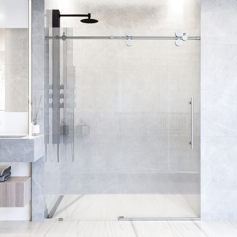 VIGO Elan 56" to 60" W x 74" H Frameless Sliding Shower Door