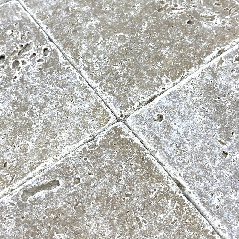 Tuscany Brown Travertine 4" x 4" Tumbled Tile