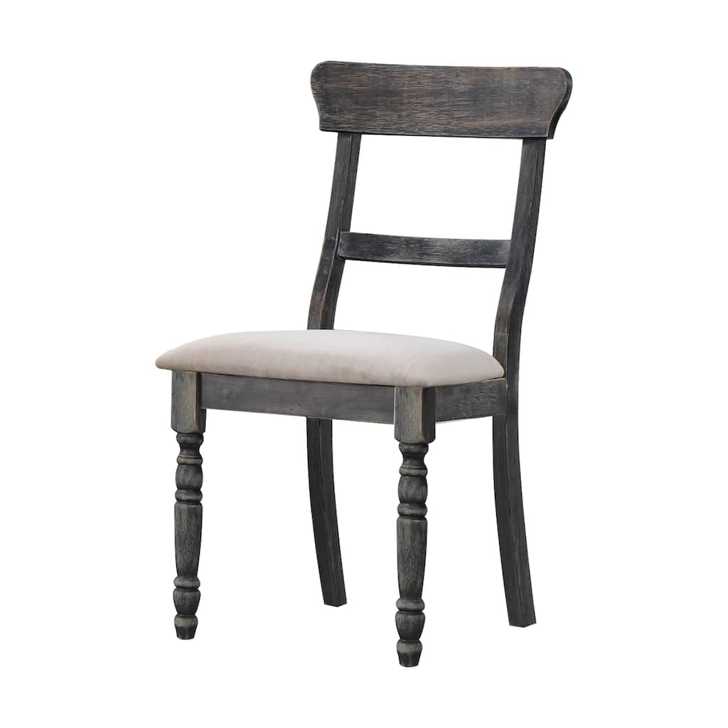 Leventis Light Brown Linen Weathered Gray Finish Side Chair (Set of 2)