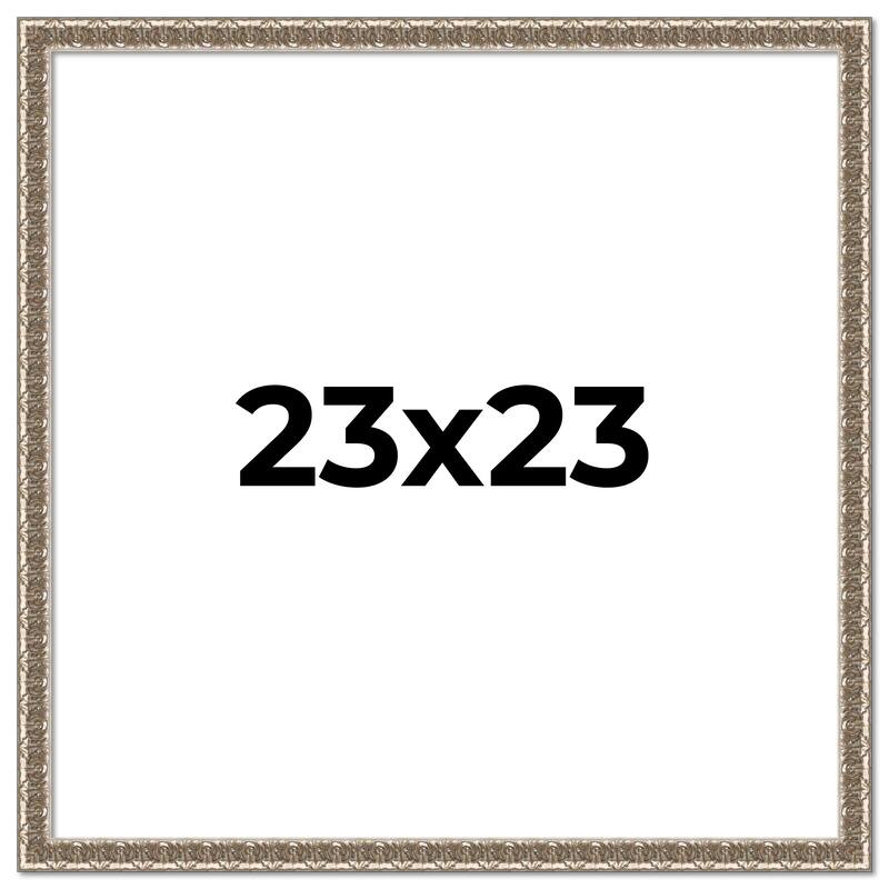 23x23 Frame Silver Versailles Ornate Solid Wood Picture Frame | 1 Inch