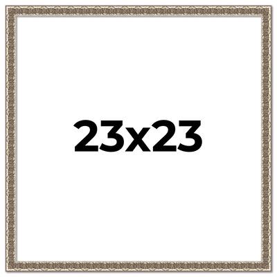 23x23 Frame Silver Versailles Ornate Solid Wood Picture Frame | 1 Inch