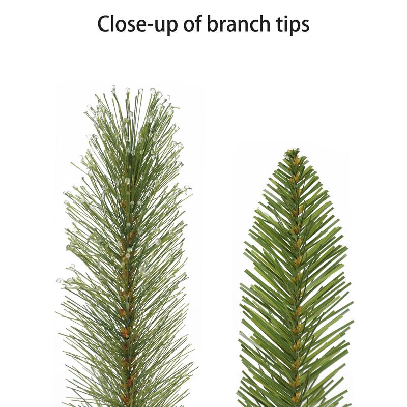 7.5' Pre-lit Light Green PVC/Hardneedle Tree