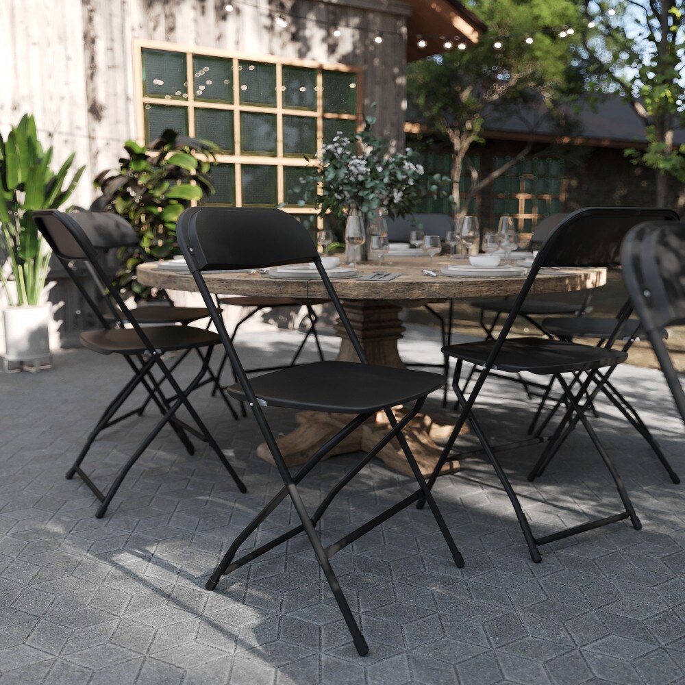 Plastic and top metal folding chairs