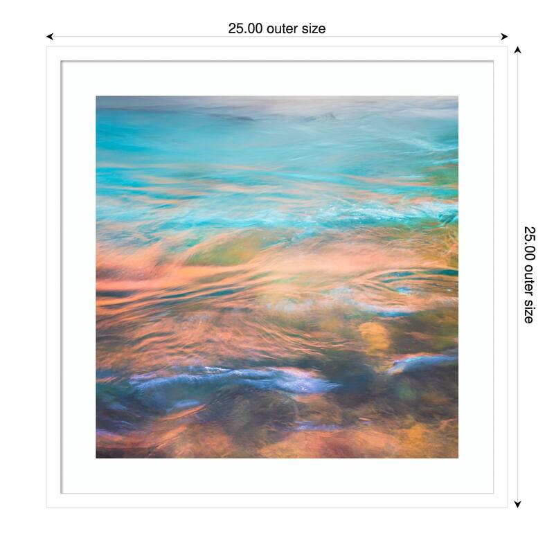 Depths of Frequency by Ryan Weddle Wood Framed Wall Art Print - 25 x 25 in - White