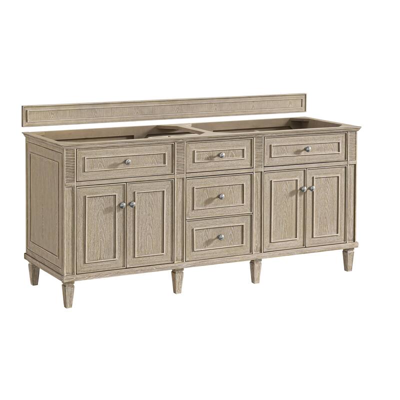 James Martin Vanities Lorelai 72" Double Vanity, Whitewashed Oak