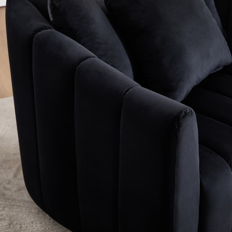 40.4"W Upholstered Swivel Accent Chair Set of 2,Modern Swivel Single Sofa Chair with Pillows