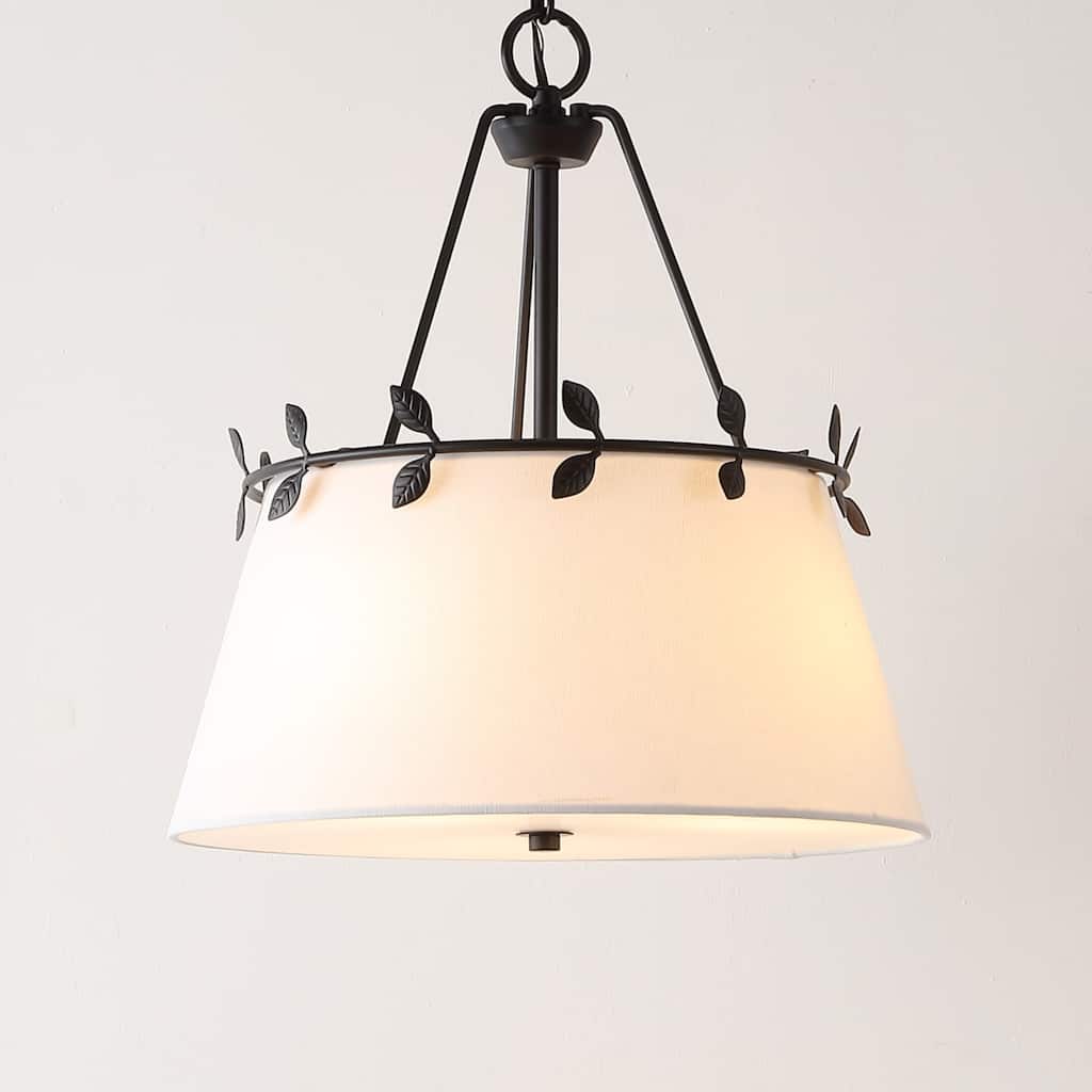 SAFAVIEH Lighting Lizzi 3-Light Adjustable Pendant Chandelier (LED Bulbs Included) - 15 In. x 15 In. x 20-79 In.